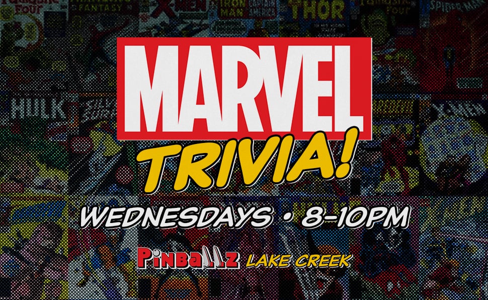 Pinballz Arcade Near Me Lake Creek Marvel Trivia