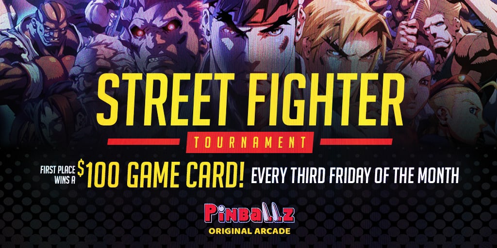 Pinballz Original Arcade Street Fighter Tournament Live Gaming Event