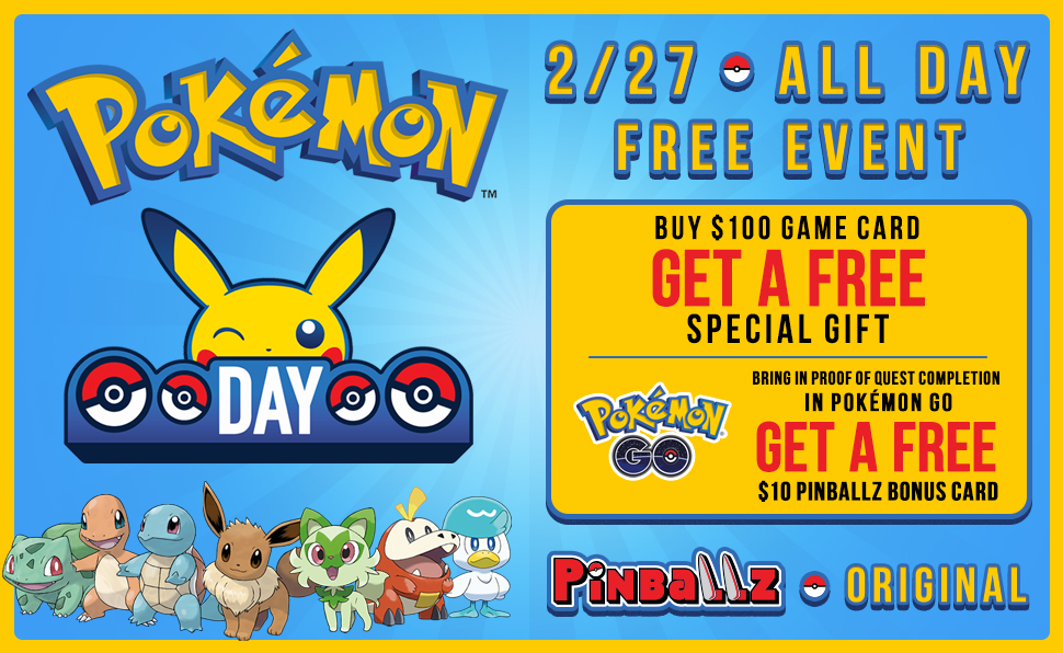 Pokemon Day Original 2023 special gift prizes fun arcade games