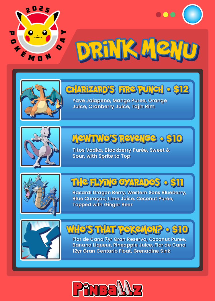 Pokemon Day 2025 Drink Menu