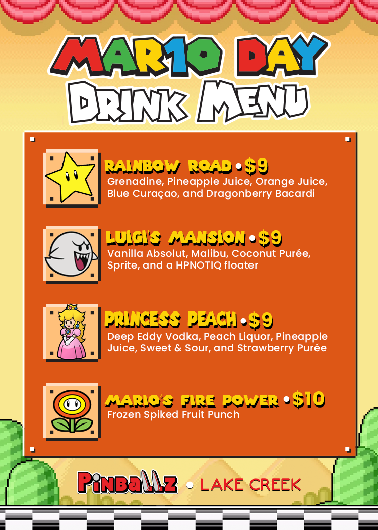 Mario Day 2025 Drink Menu