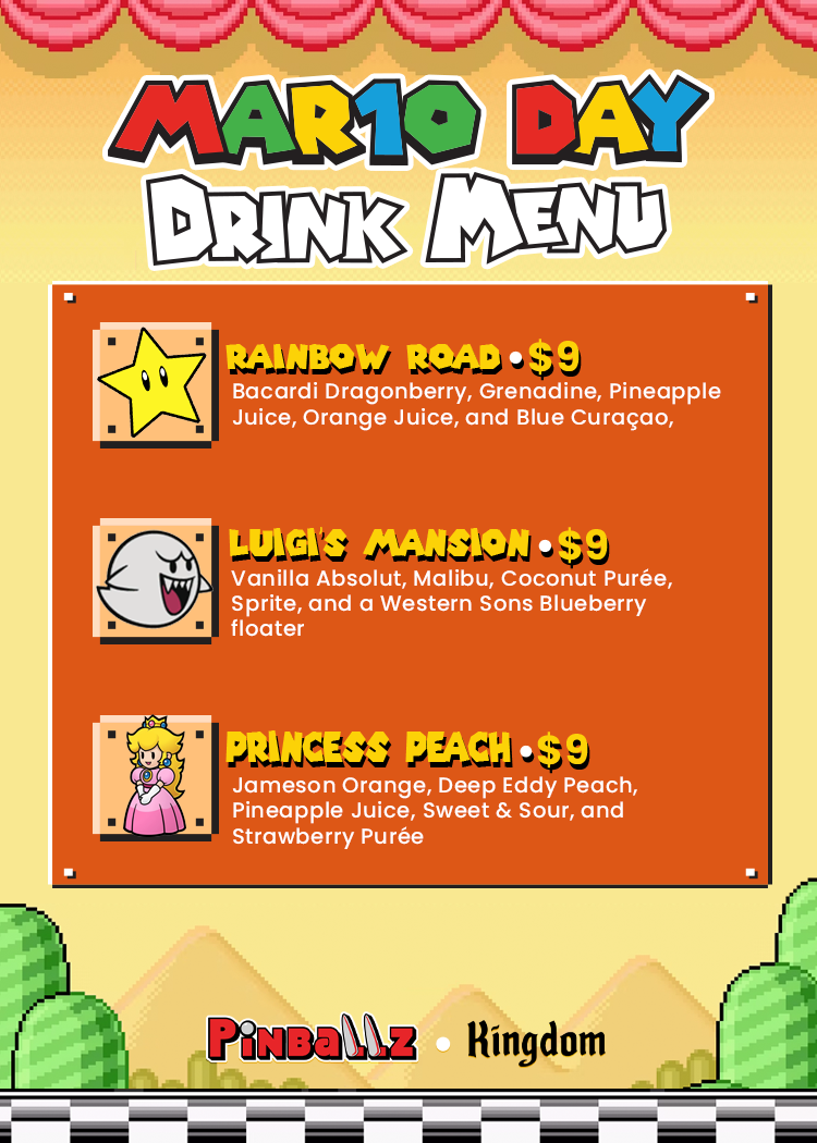 Mario Day 2025 Drink Menu